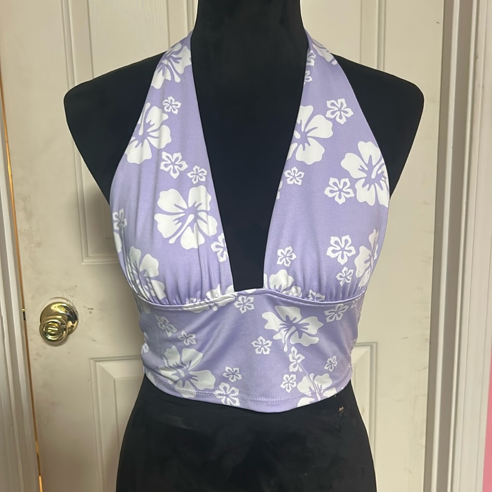 Lilac Hawaii halter top shirt